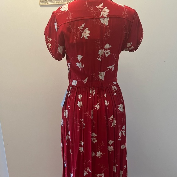 BNWT Domingo Midi Dress in Scarlet Tulips Nordstrom - Picture 3 of 6